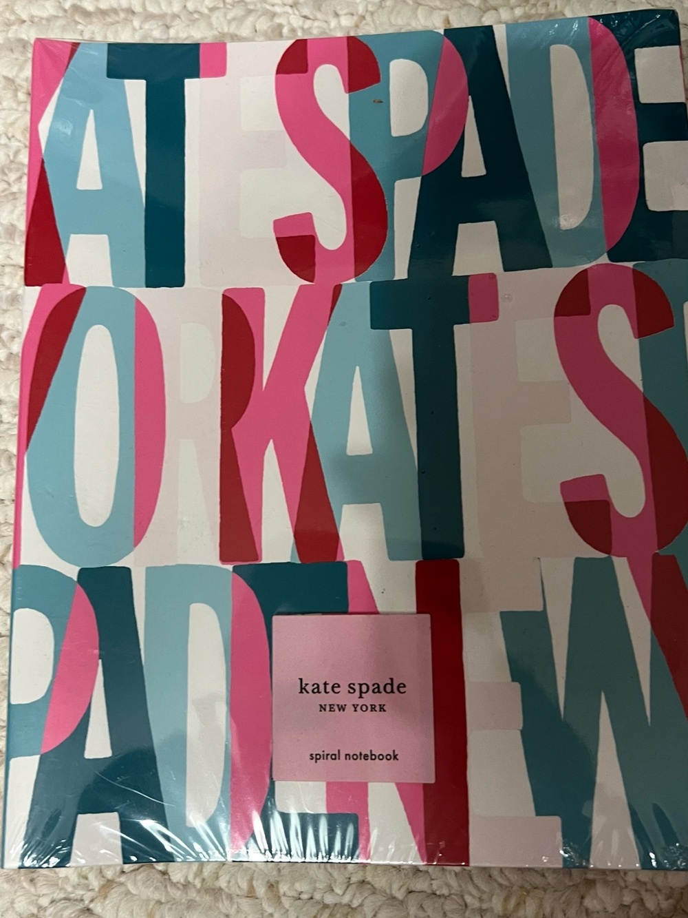kate spade Spiral Notebook in Teal, Pink & Red Graphic Cover